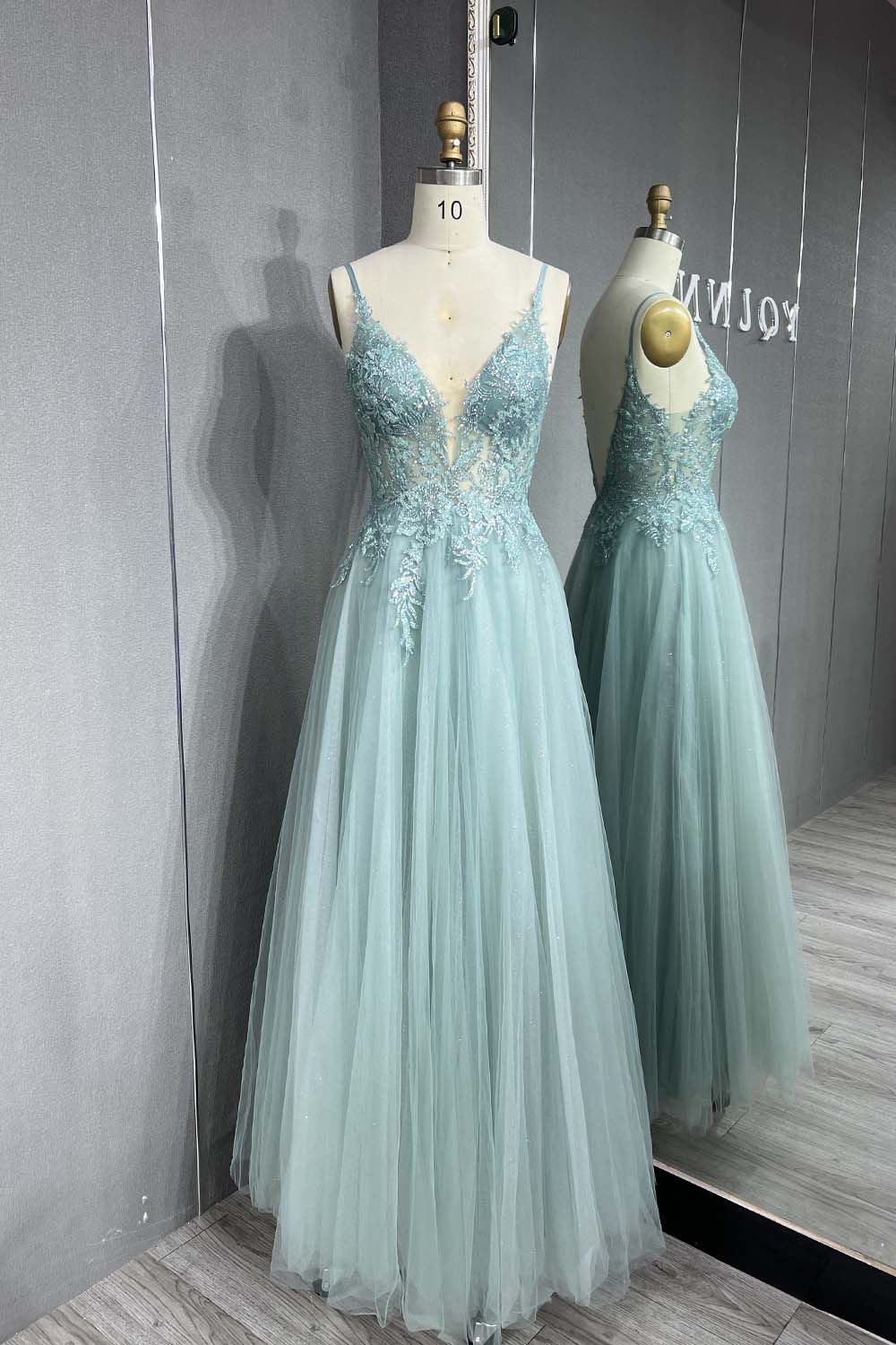 YQLNNE 102 Sparkly Mint Green Glitter Prom Dresses Long Party Dress