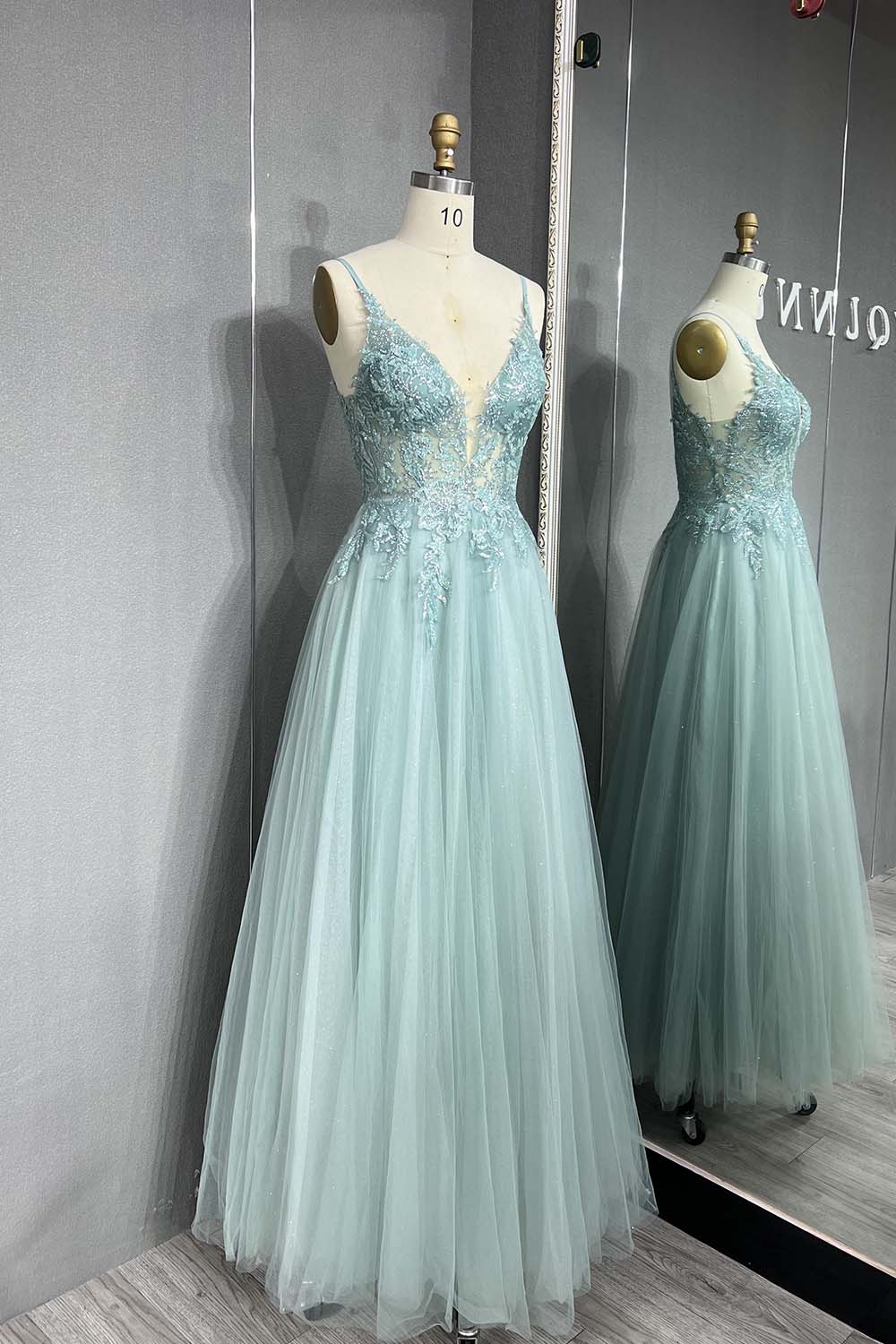 YQLNNE 102 Sparkly Mint Green Glitter Prom Dresses Long Party Dress