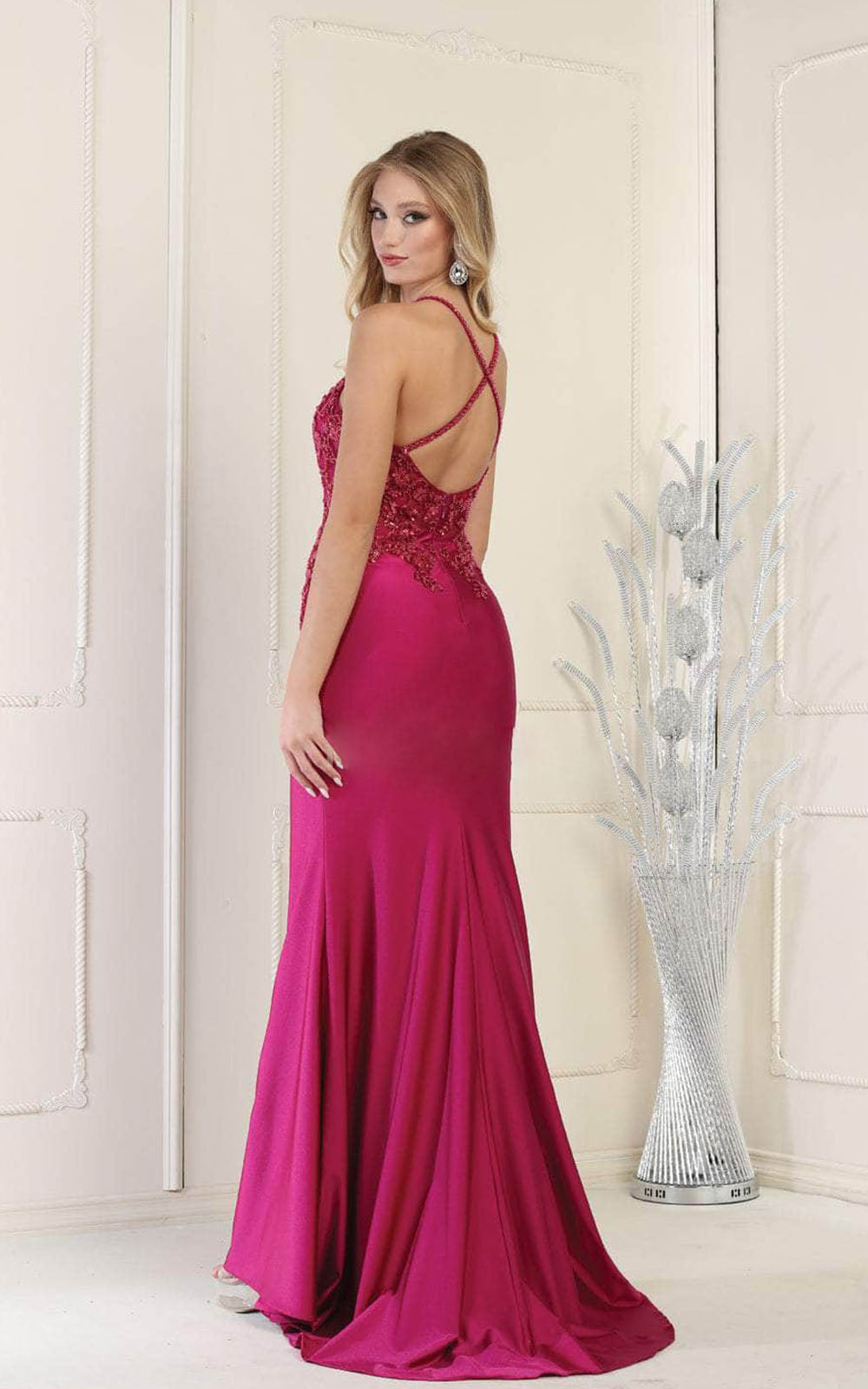 YQLNNE 05 Dusty Blue Beading Mermaid Prom Dresses Long Evening Gown