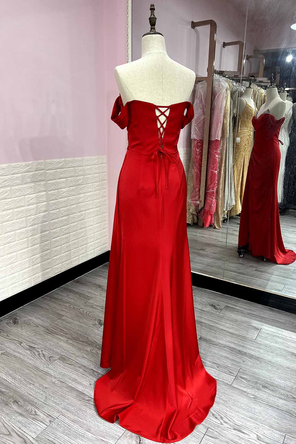 YQLNNE 112 Black Off the Shoulder Prom Dresses Long Evening Gown