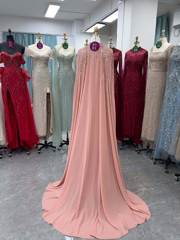 YQLNNE ED01 Elegant Chiffon Handmade Beaded Formal Evening Dress