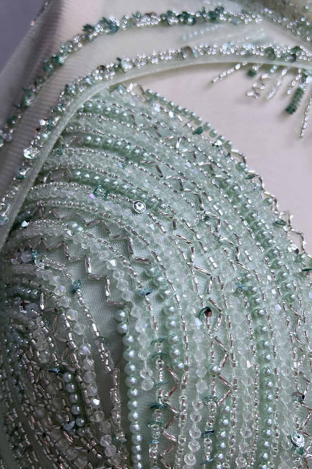 YQLNNE 086 Nude Crystals Beaded Evening Dress Women Party Gown With Shawl