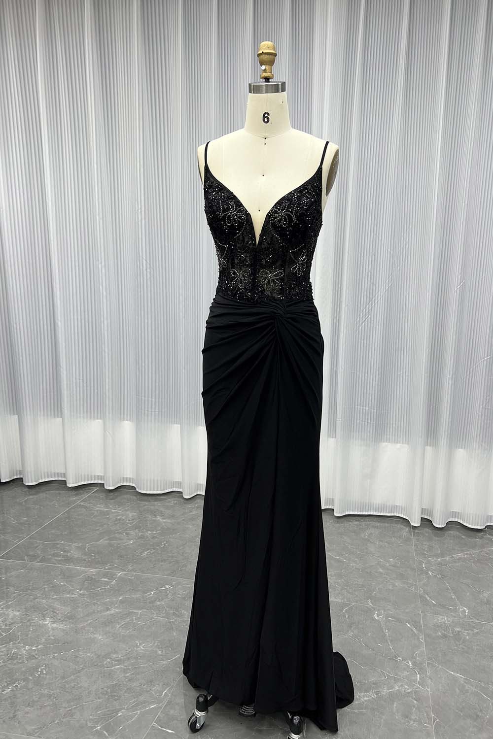 YQLNNE 09 Royal Blue Straps Long Prom Dresses Cystals Beaded Women Party Dress