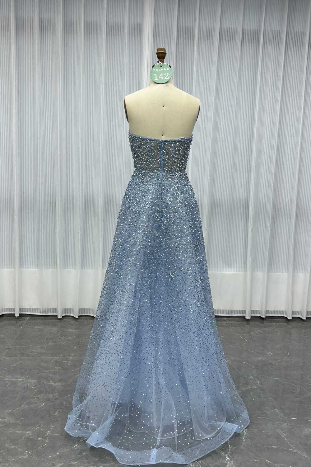 YQLNNE 0142 Rose Gold Ball Gown Evening Dress With Removable Cape Handmade Crystals Beaded
