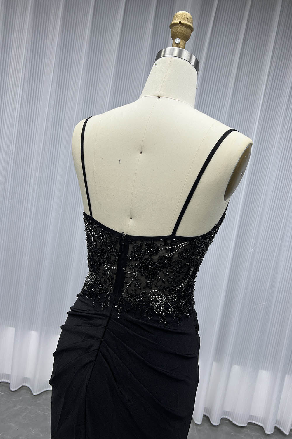 YQLNNE 09 Royal Blue Straps Long Prom Dresses Cystals Beaded Women Party Dress
