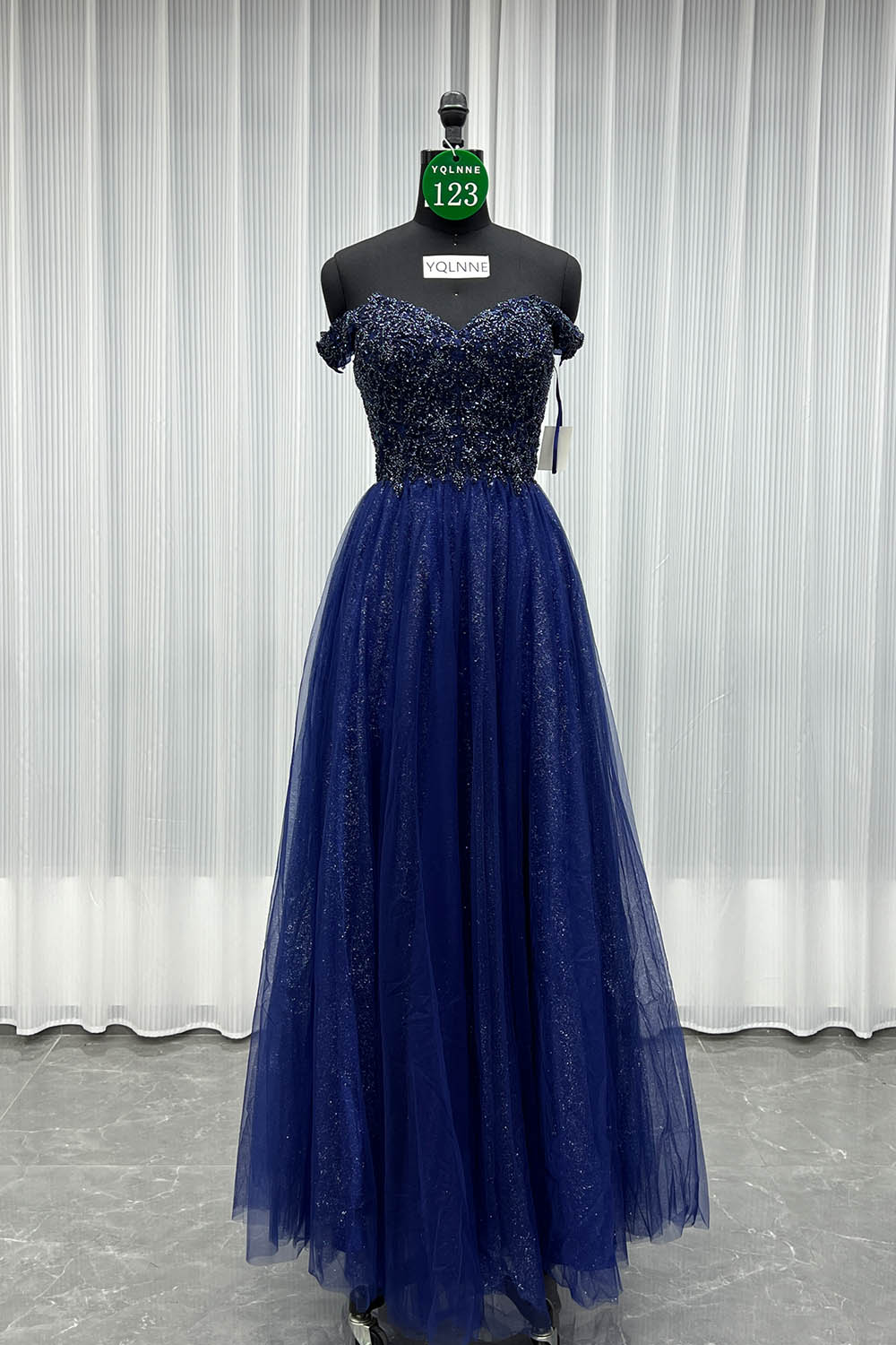 YQLNNE 0123 Wine Red Off Shoulder Prom Dress Long Party Gown