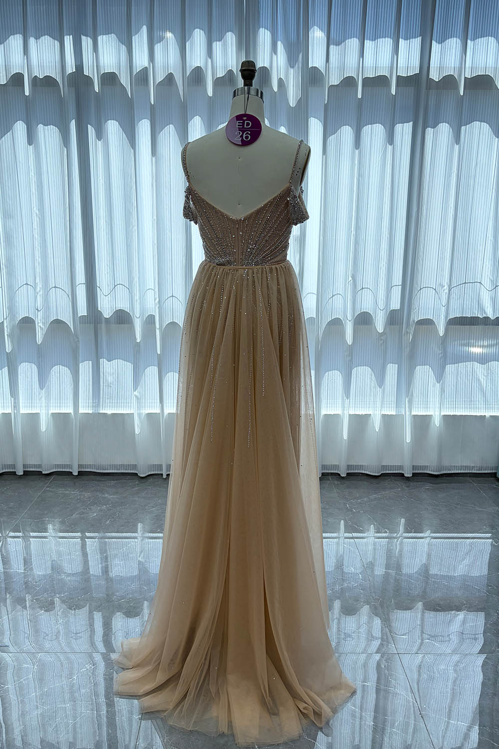 YQLNNE ED26 Straps Rhinestones Mermaid Evening Dress Pageant Gown