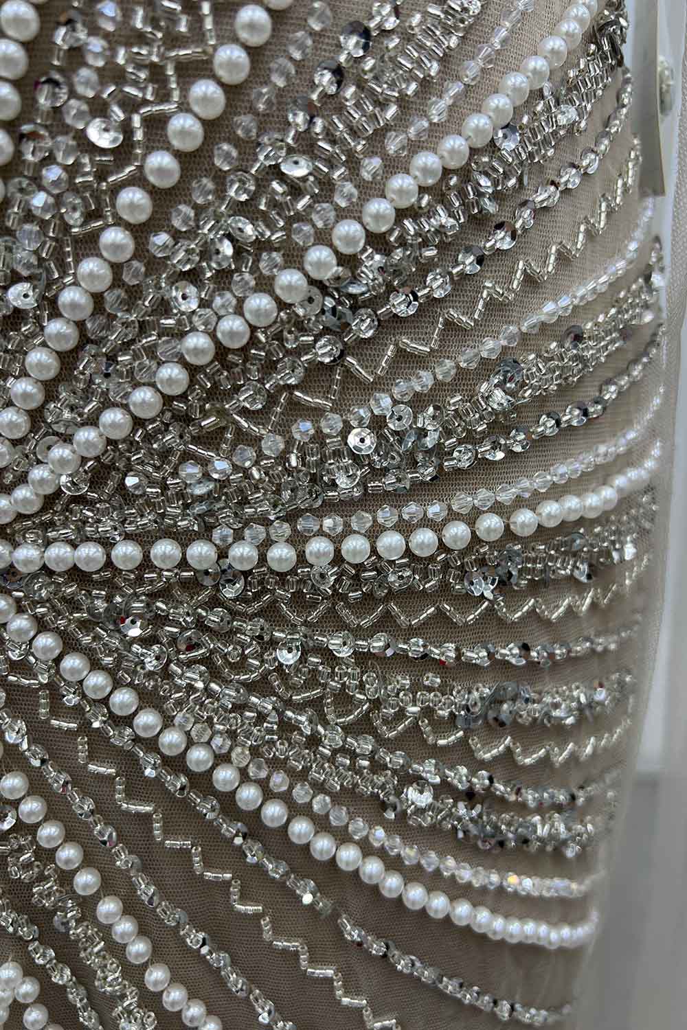 YQLNNE Mocha Crystals Evening Dress Mermaid With Necklace