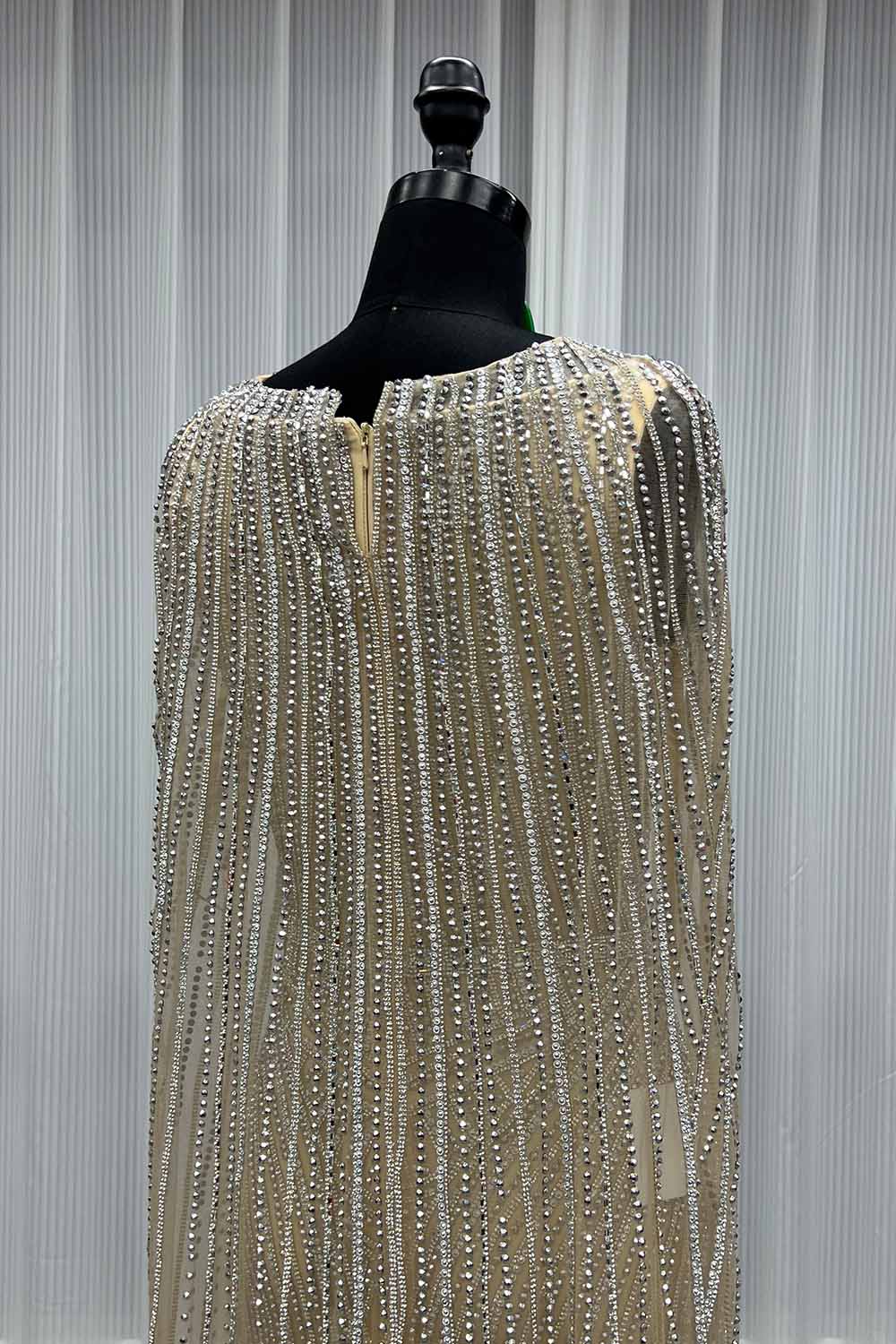 YQLNNE 084 Nude Crystals Evening Dress Long Women Party Gown