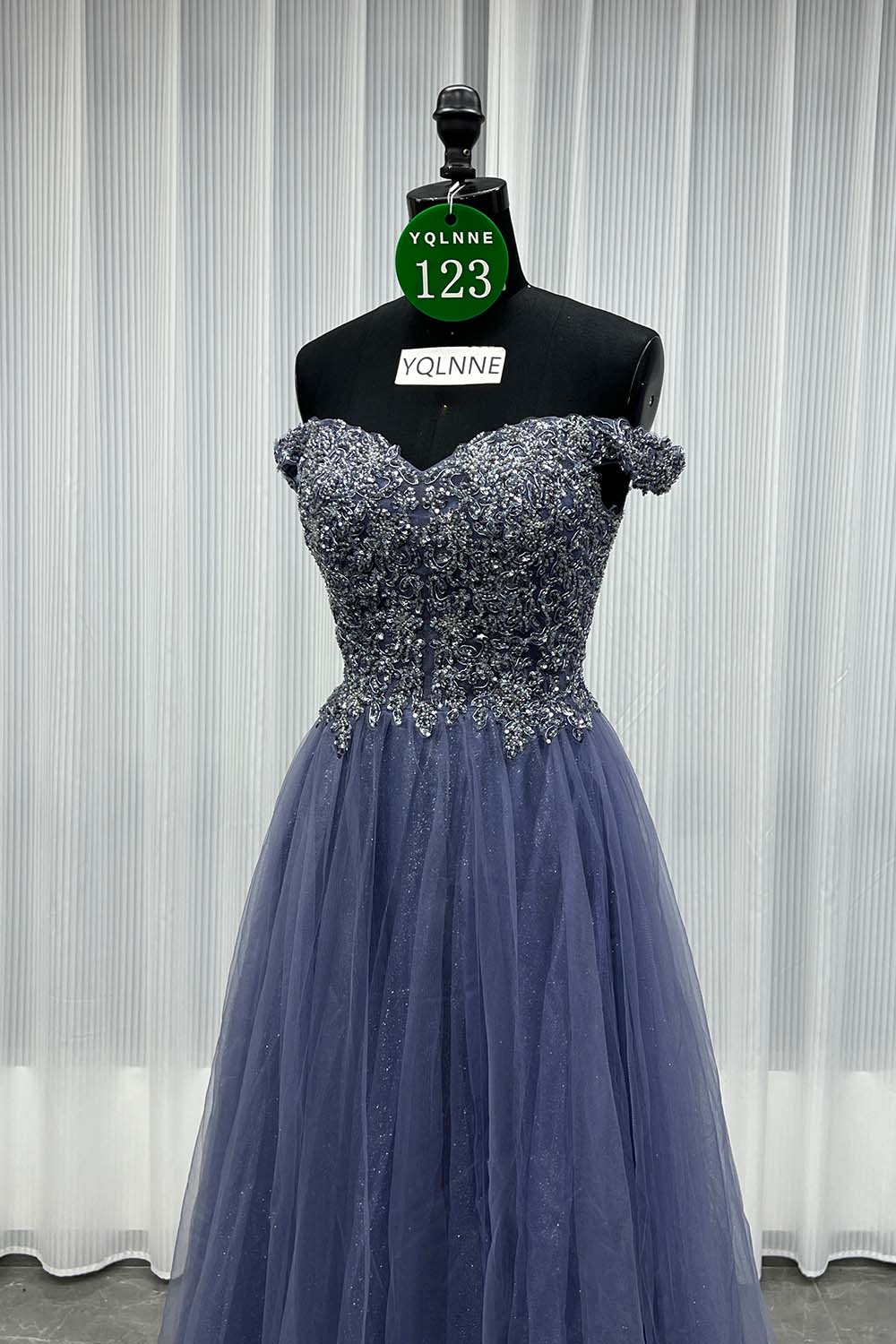 YQLNNE 0123 Wine Red Off Shoulder Prom Dress Long Party Gown