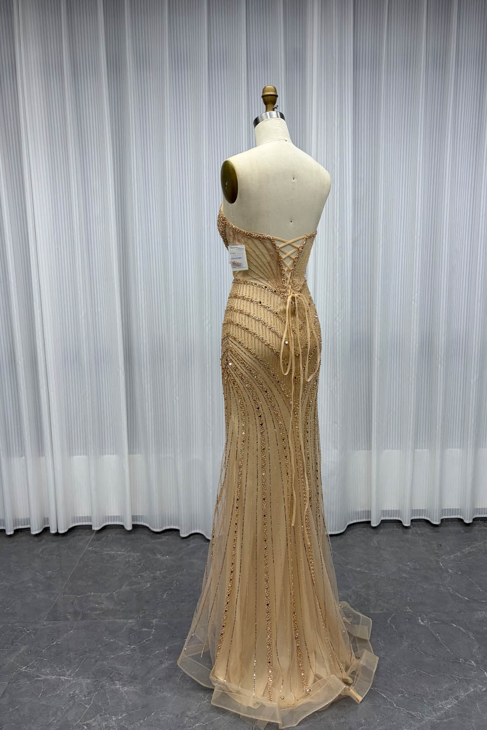 YQLNNE Silver Sweetheart Long Mermaid Prom Dresses With Lace-up