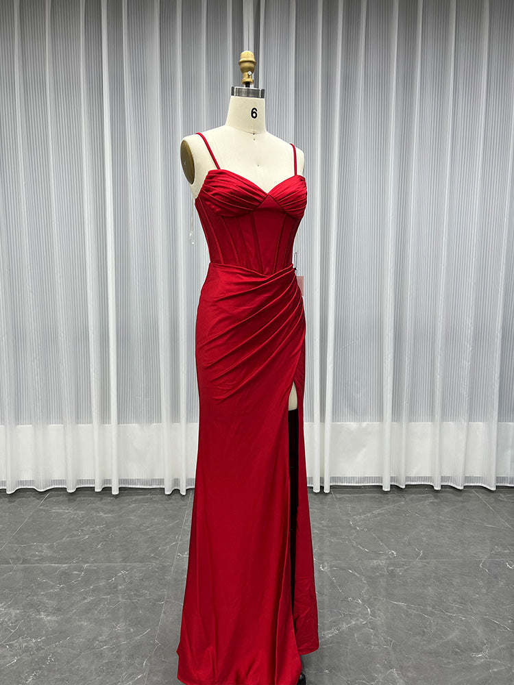 YQLNNE Royal Blue Long Satin Prom Dresses