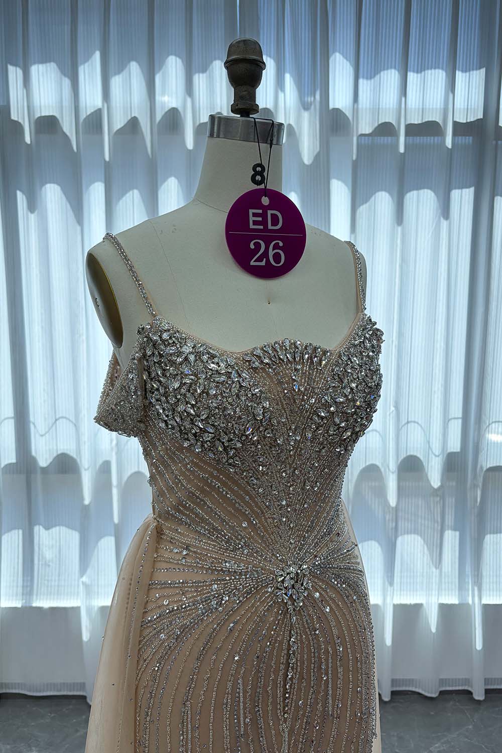 YQLNNE ED26 Straps Rhinestones Mermaid Evening Dress Pageant Gown