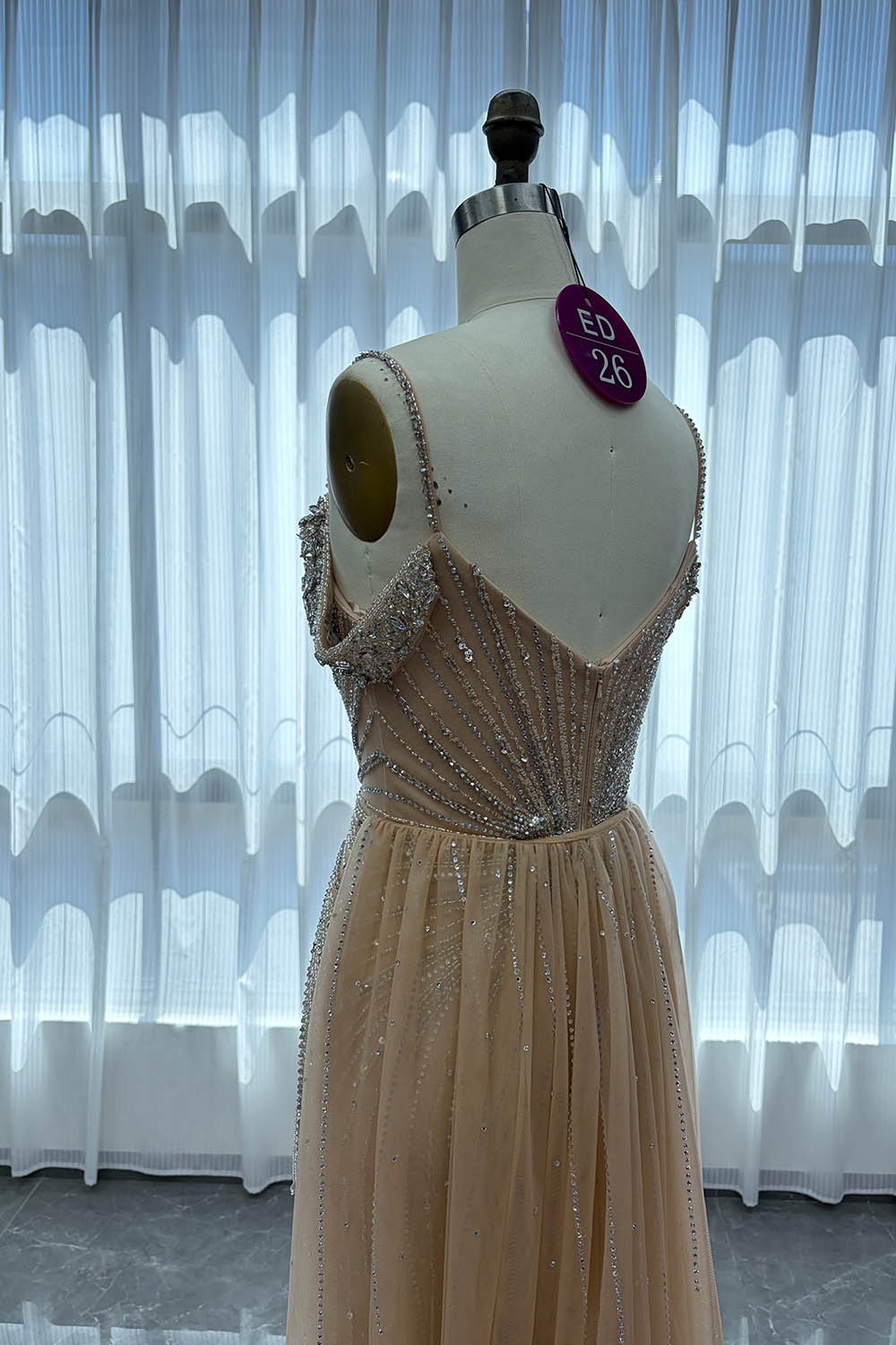 YQLNNE ED26 Straps Rhinestones Mermaid Evening Dress Pageant Gown